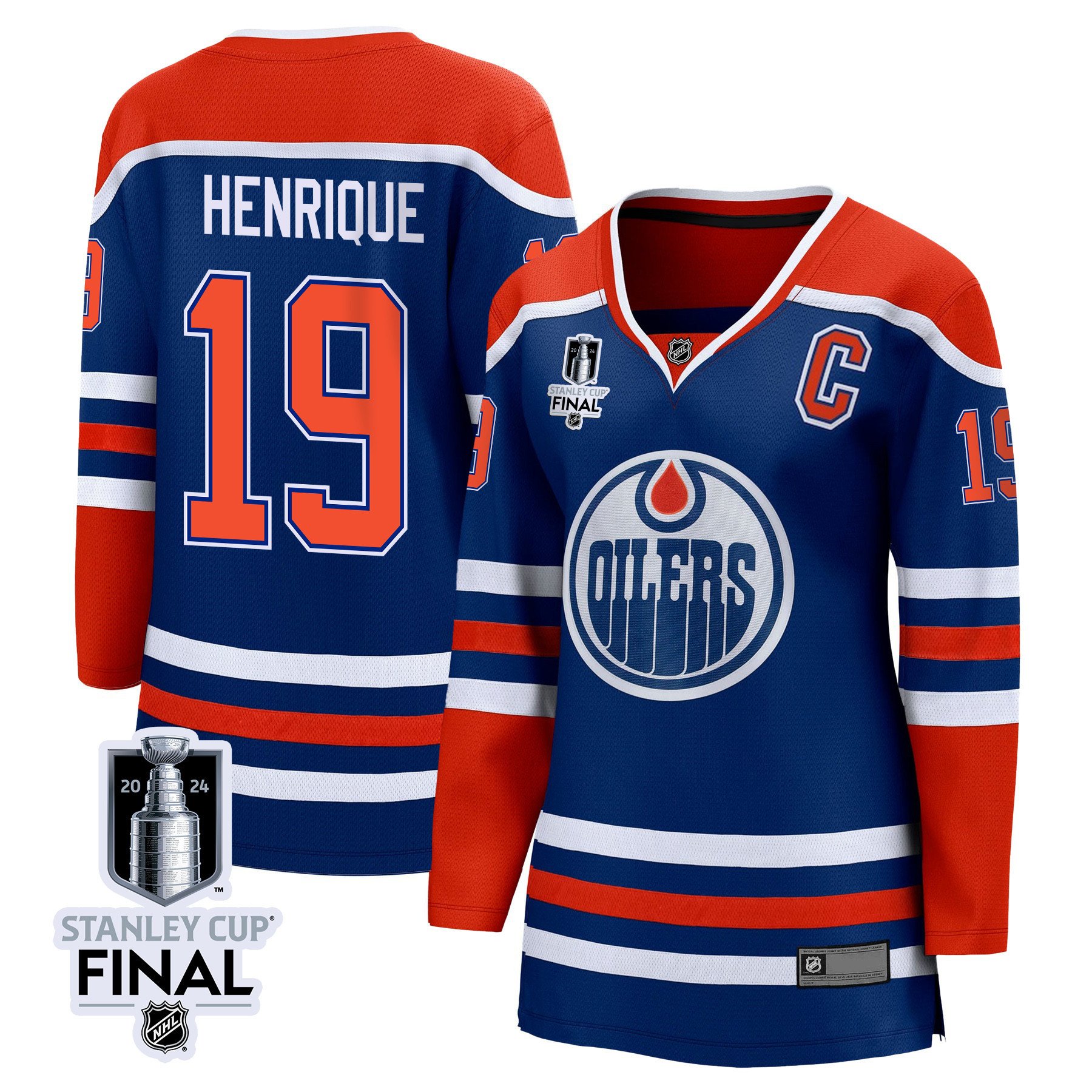 Adam Henrique 19 Edmonton Oilers 2024 Stanley Cup Final Women's Home Jersey - Royal