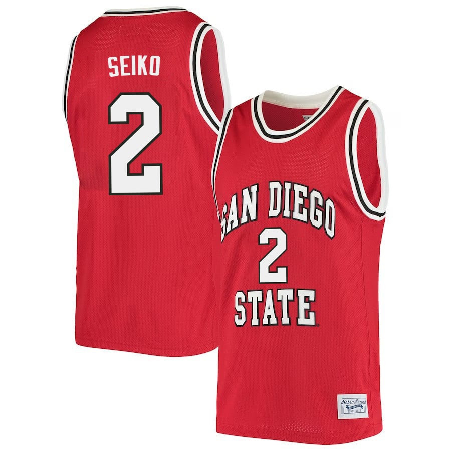 Adam Seiko 2 San Diego State Aztecs 2023 Basketball Jersey- Men Red