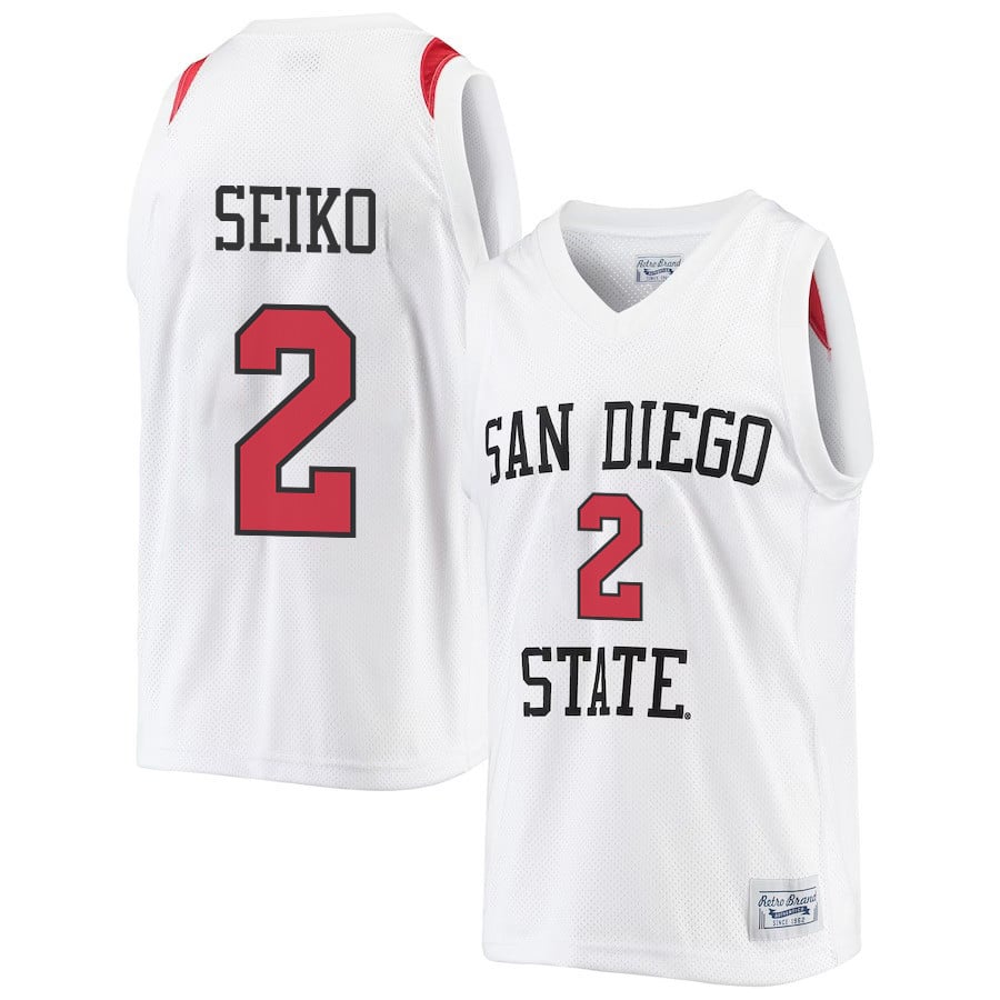 Adam Seiko 2 San Diego State Aztecs 2023 Basketball Jersey- Men White