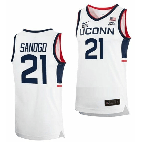 Adama Sanogo 21 Uconn Huskies College Basketball Men Jersey - White