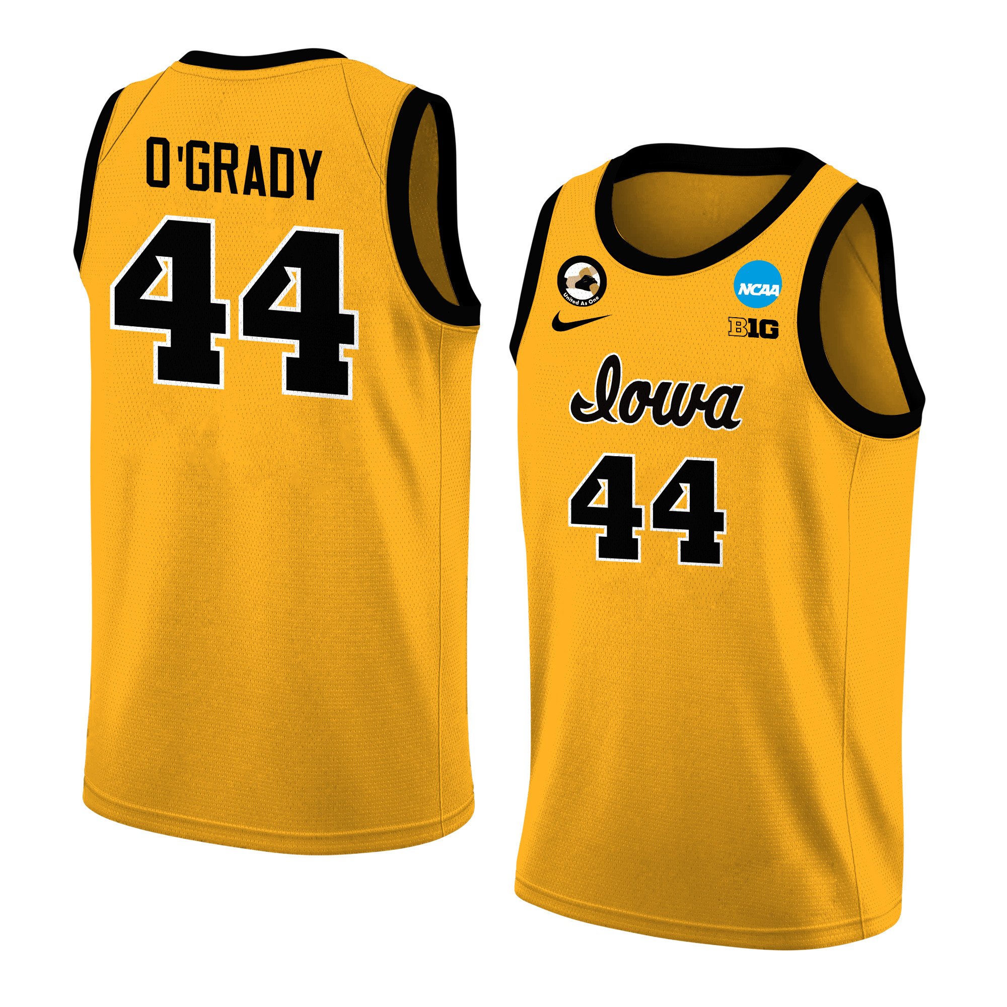 Addison O'grady 44 Iowa Hawkeyes 2024 Women's Basketball Jersey - Yellow, Unisex Jersey