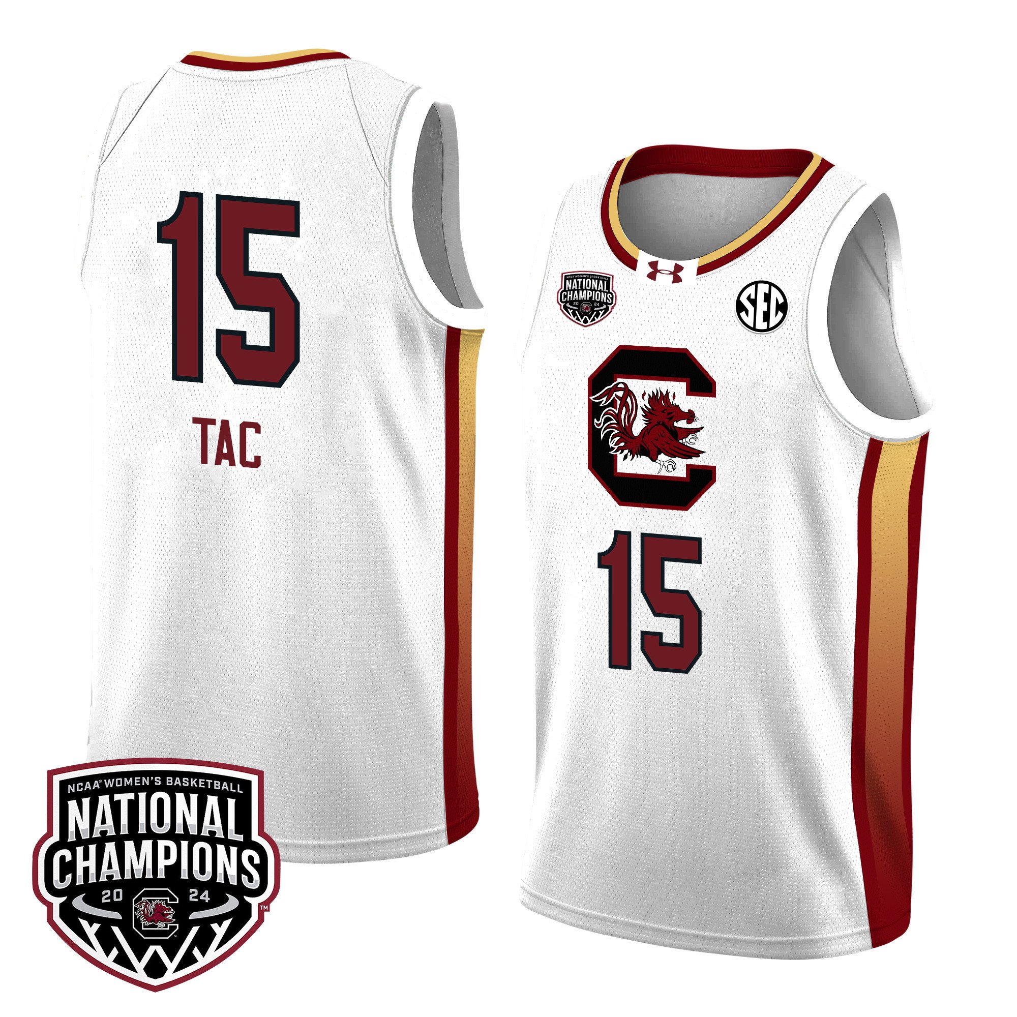 Adhel Tac 15 South Carolina 2024 National Champions Patch Women's Basketball Jersey - Unisex Jersey