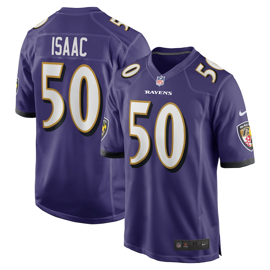 Adisa Isaac 50 Baltimore Ravens Team Game Men Jersey - Purple Js9660