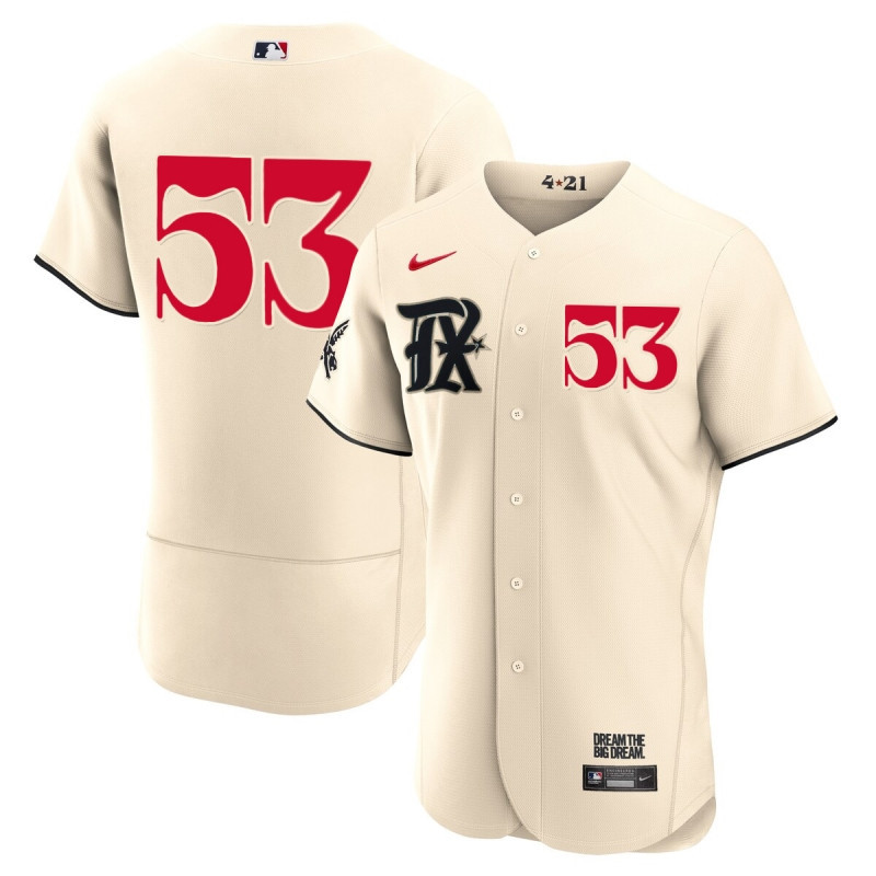 Adolis Garc?a 53 Texas Rangers 2023 City Connect Flex Base Elite Jersey - Cream