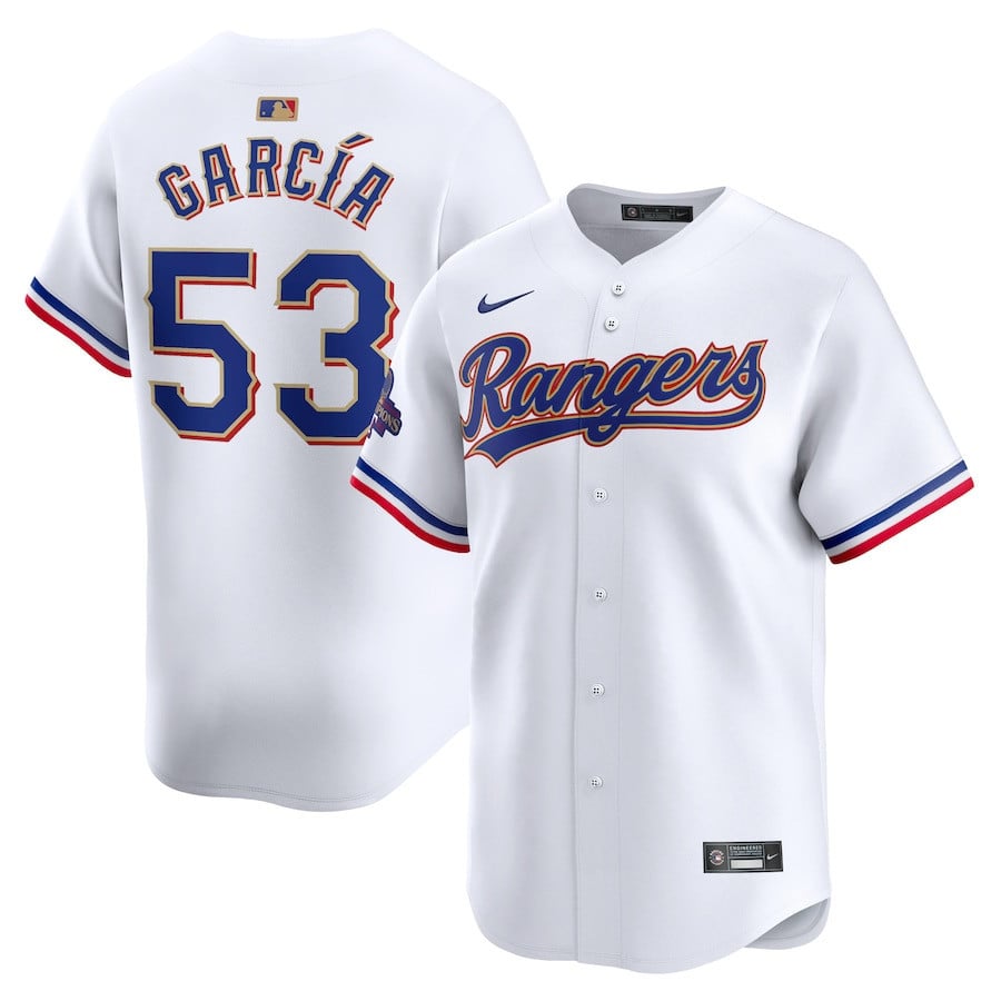 Adolis Garcia 53 Texas Rangers 2024 Gold Collection Limited Jersey - White