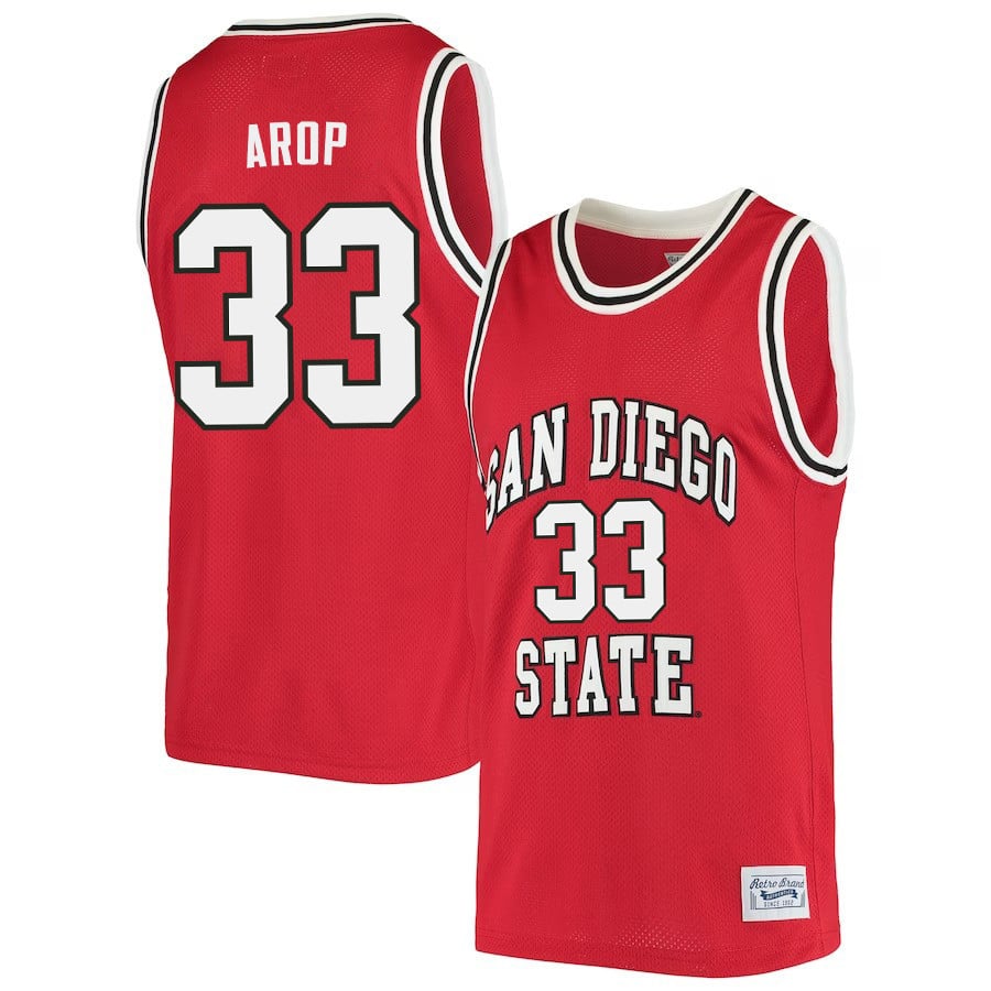 Aguek Arop 33 San Diego State Aztecs 2023 Basketball Jersey- Men Red