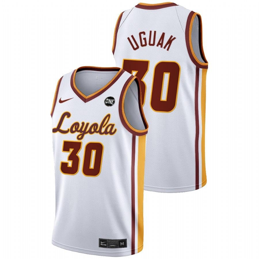 Aher Uguak 30 White Loyola Ramblers 2022 College Basketball Mvc Championship Jersey