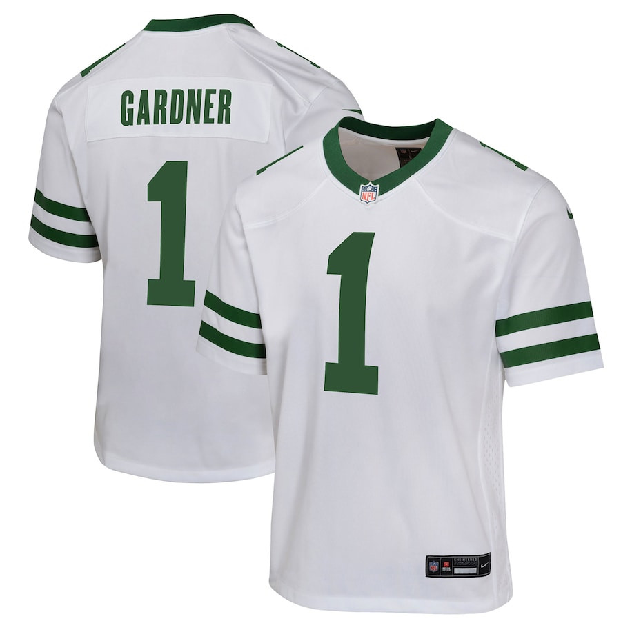 Ahmad Sauce Gardner 1 New York Jets Game Youth Jersey - Legacy White Js8215