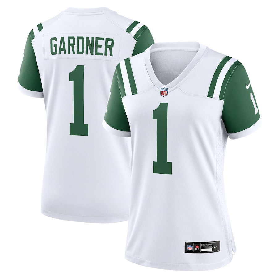 Ahmad Sauce Gardner 1 New York Jets Women's Classic Alternate Game Jersey - White Js5973
