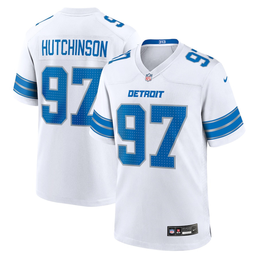 Aidan Hutchinson 97 Detroit Lions Game Jersey - Men, White Js4156