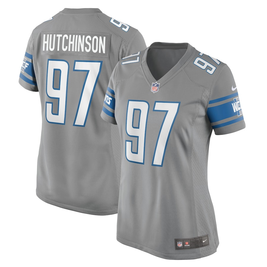 Aidan Hutchinson 97 Detroit Lions Women Game Jersey - Silver Js5826
