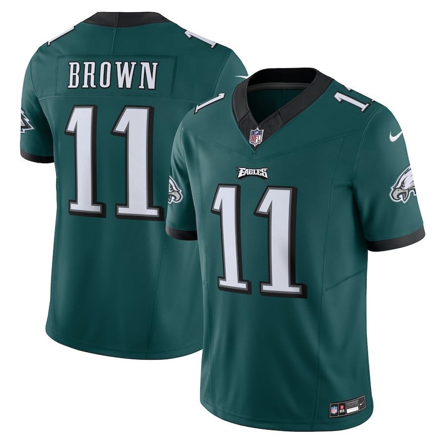 A.j. Brown 11 Philadelphia Eagles Vapor F.u.s.e. Limited Jersey - Midnight Green Js5815