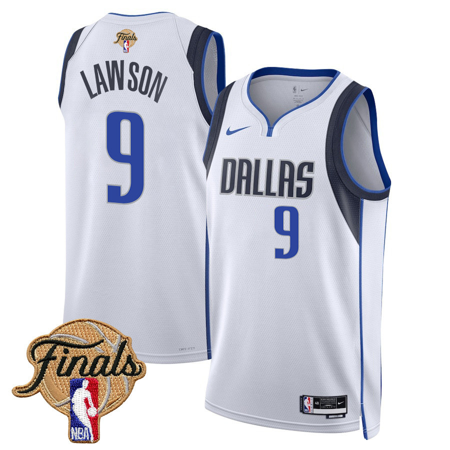 A.j. Lawson 9 Dallas Mavericks 2024 Finals Patch Swingman Jersey - Association Edition - White