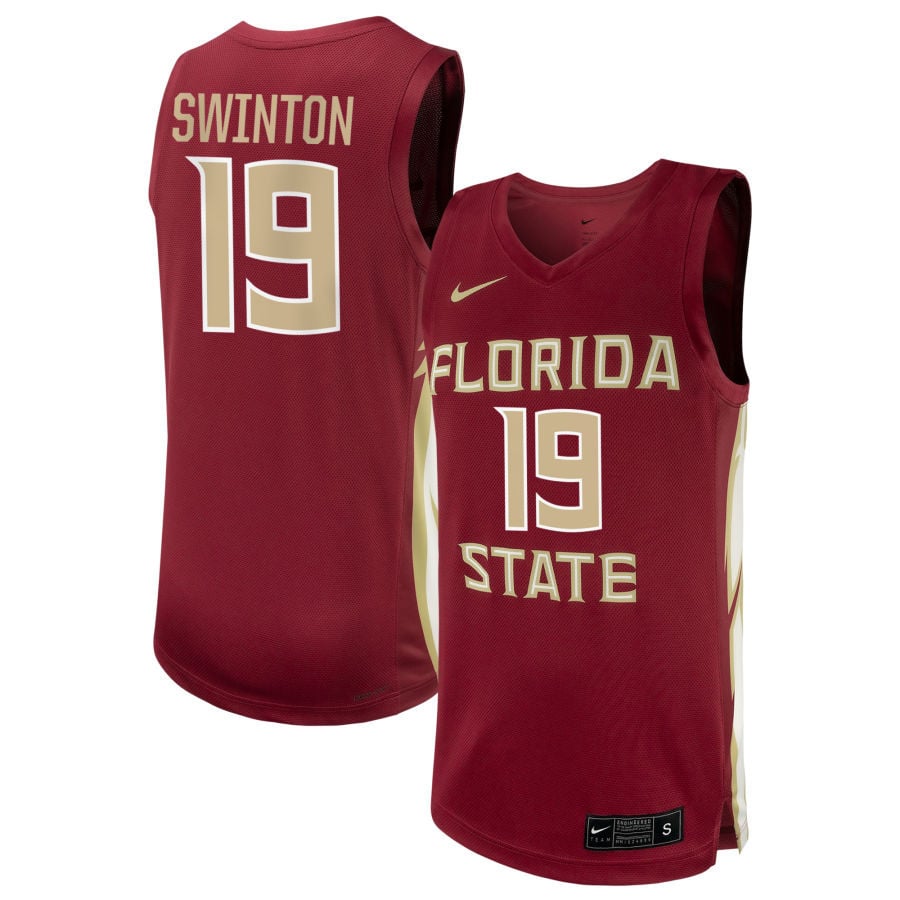 Aj Swinton 19 Florida State Seminoles Nil Men's Basketball Jersey - Garnet