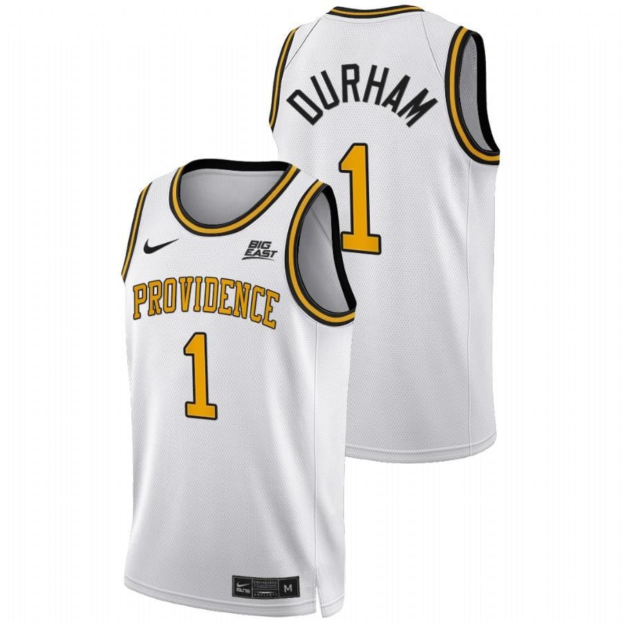 Al Durham 1 White Providence Friars 2022 Big East College Basketball Jersey