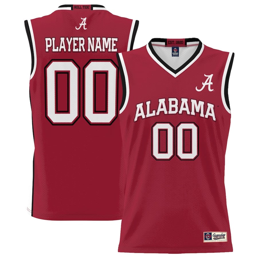Alabama Crimson Tide Nil Men Basketball Custom Jersey - Crimson