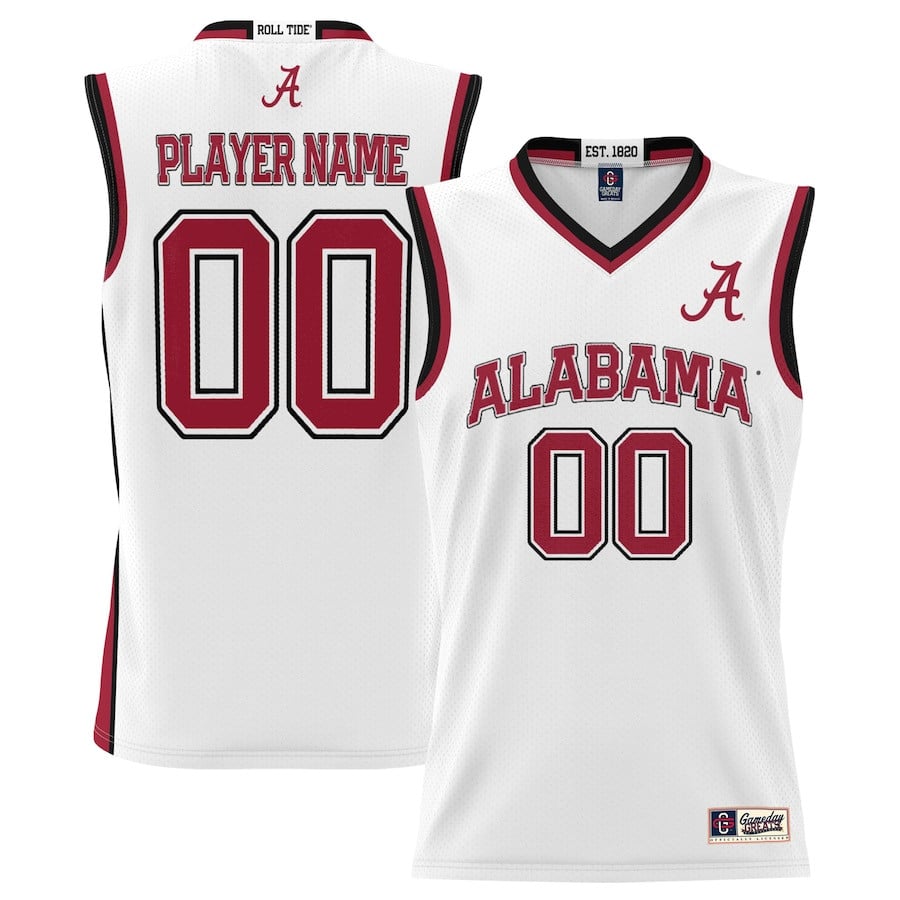Alabama Crimson Tide Nil Men Basketball Custom Jersey - White