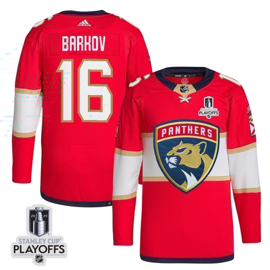 Aleksander Barkov 16 Florida Panthers 2024 Nhl Playoffs Patch Home Jersey - Men, Red