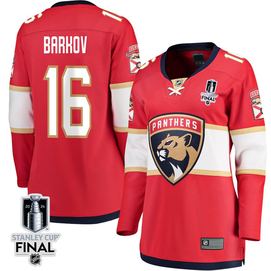 Aleksander Barkov 16 Florida Panthers 2024 Stanley Cup Final Women's Home Breakaway Jersey - Red