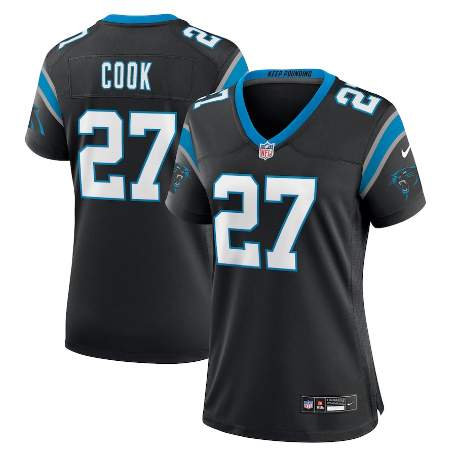 Alex Cook 27 Carolina Panthers Game Women Jersey - Black Js2402