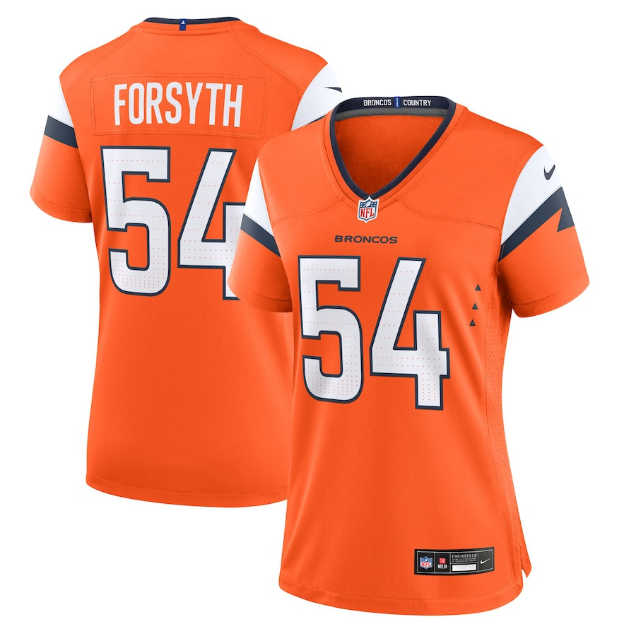 Alex Forsyth 54 Denver Broncos Women's Team Game Jersey - Orange Js1473
