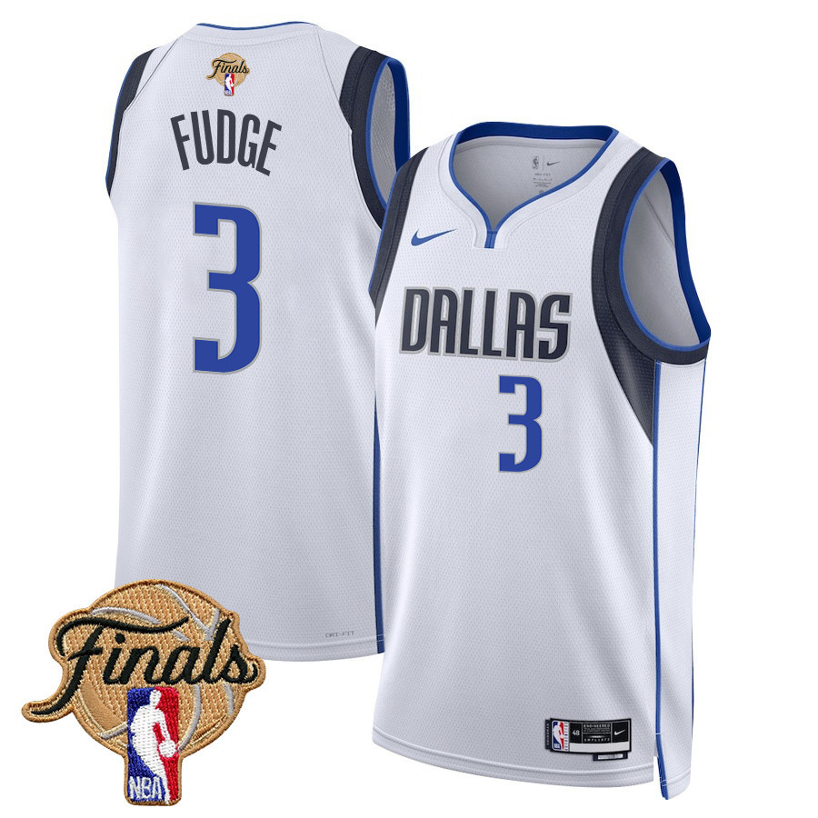 Alex Fudge 3 Dallas Mavericks 2024 Finals Patch Swingman Jersey - Association Edition - White