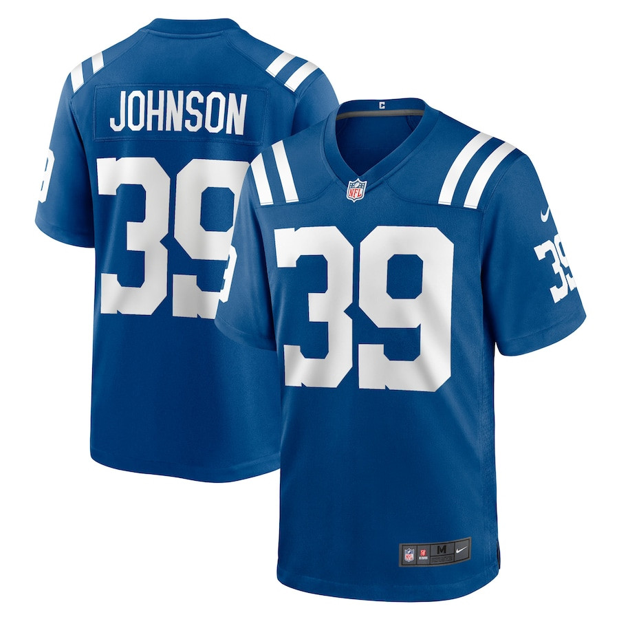 Alex Johnson 39 Indianapolis Colts Team Game Men Jersey - Royal Js1600