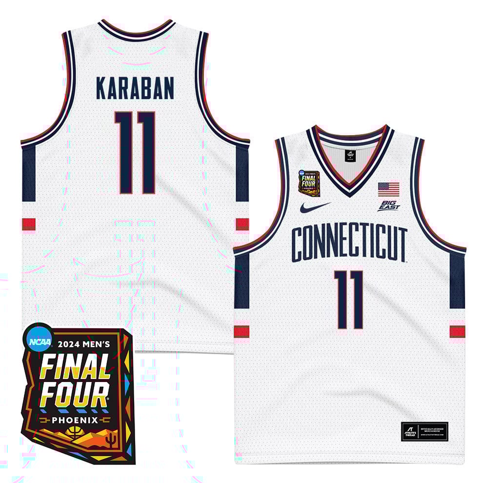 Alex Karaban 11 Uconn Huskies 2024 Final Four Patch Men's Basketball Jersey - Unisex Jersey