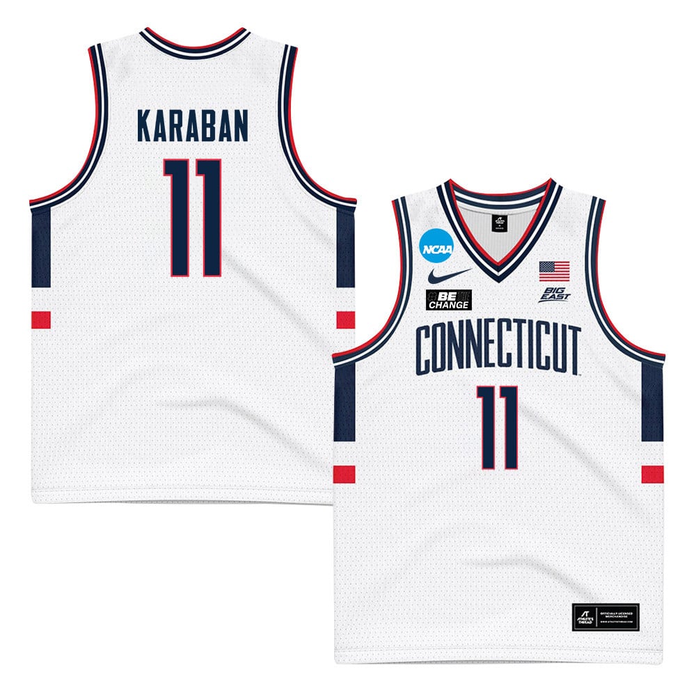 Alex Karaban 11 Uconn Huskies 2024 Men's Basketball Jersey - White, Unisex Jersey