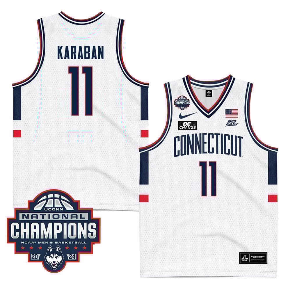 Alex Karaban 11 Uconn Huskies 2024 National Champions Patch Men's Basketball - Unisex Jersey