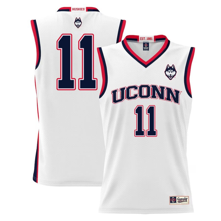 Alex Karaban 11 Uconn Huskies Basketball Men Jersey - White