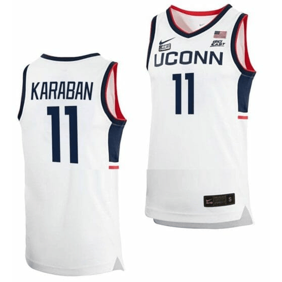 Alex Karaban 11 Uconn Huskies College Basketball Men Jersey - White
