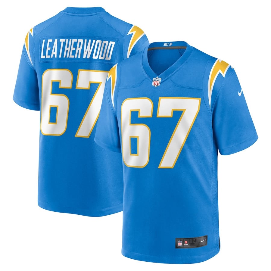 Alex Leatherwood 67 Los Angeles Chargers Team Game Men Jersey - Powder Blue Js3200