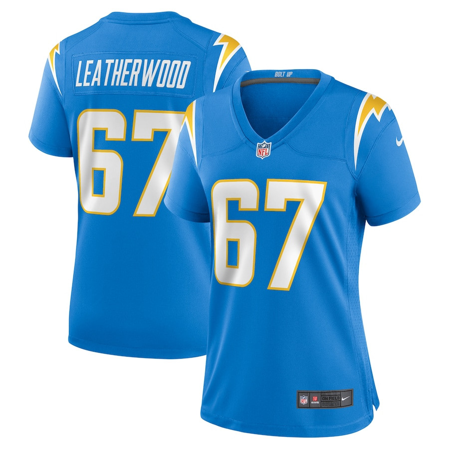 Alex Leatherwood 67 Los Angeles Chargers Women's Game Jersey - Powder Blue Js1524