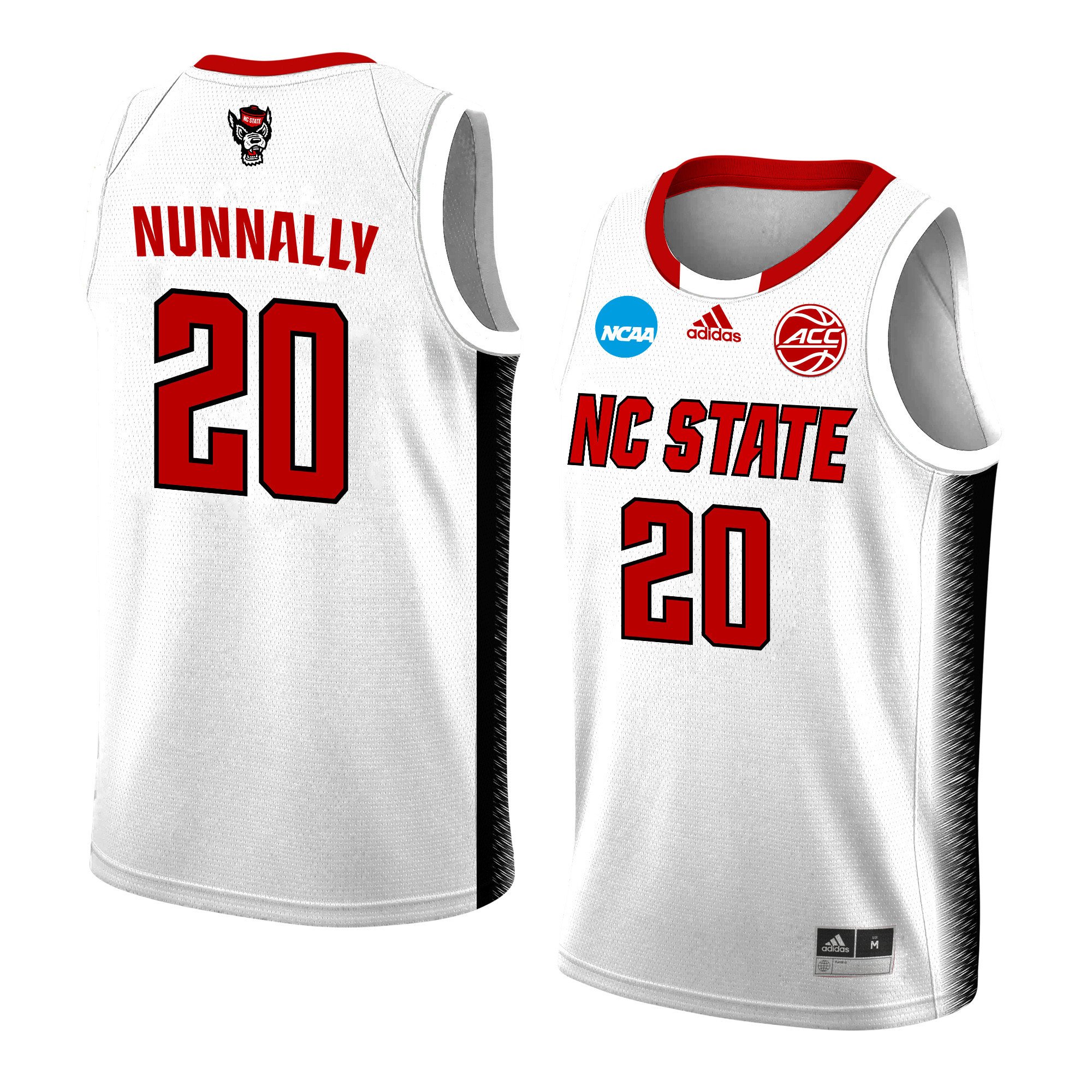 Alex Nunnally 20 Nc State Wolfpack 2024 Men's Basketball Jersey - White, Unisex Jersey