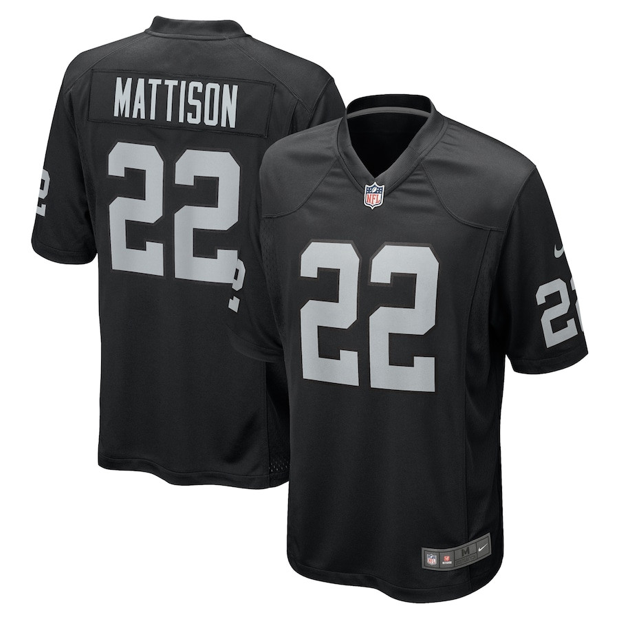 Alexander Mattison 22 Las Vegas Raiders Team Game Men Jersey - Black Js5433