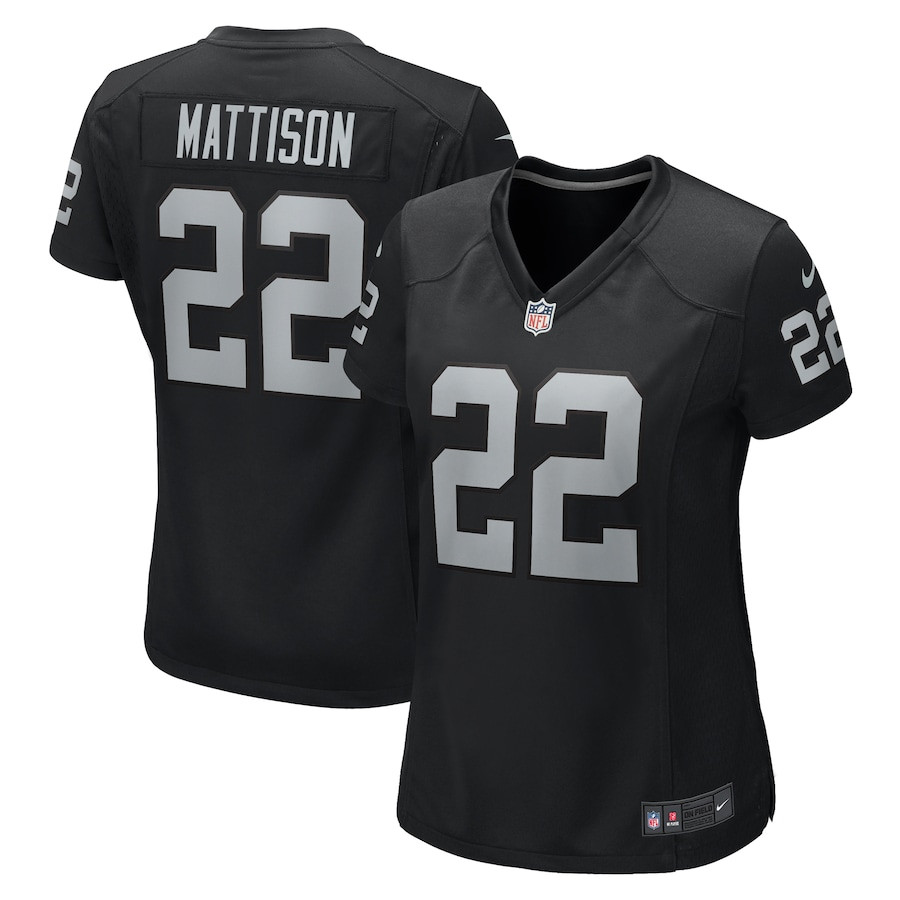 Alexander Mattison 22 Las Vegas Raiders Women's Team Game Jersey - Black Js9044
