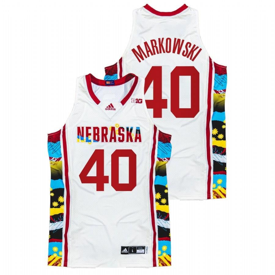Alexis Markowski 40 White Nebraska Cornhuskers 2022 Sunflower Bhm Honoring Black Excellence Jersey