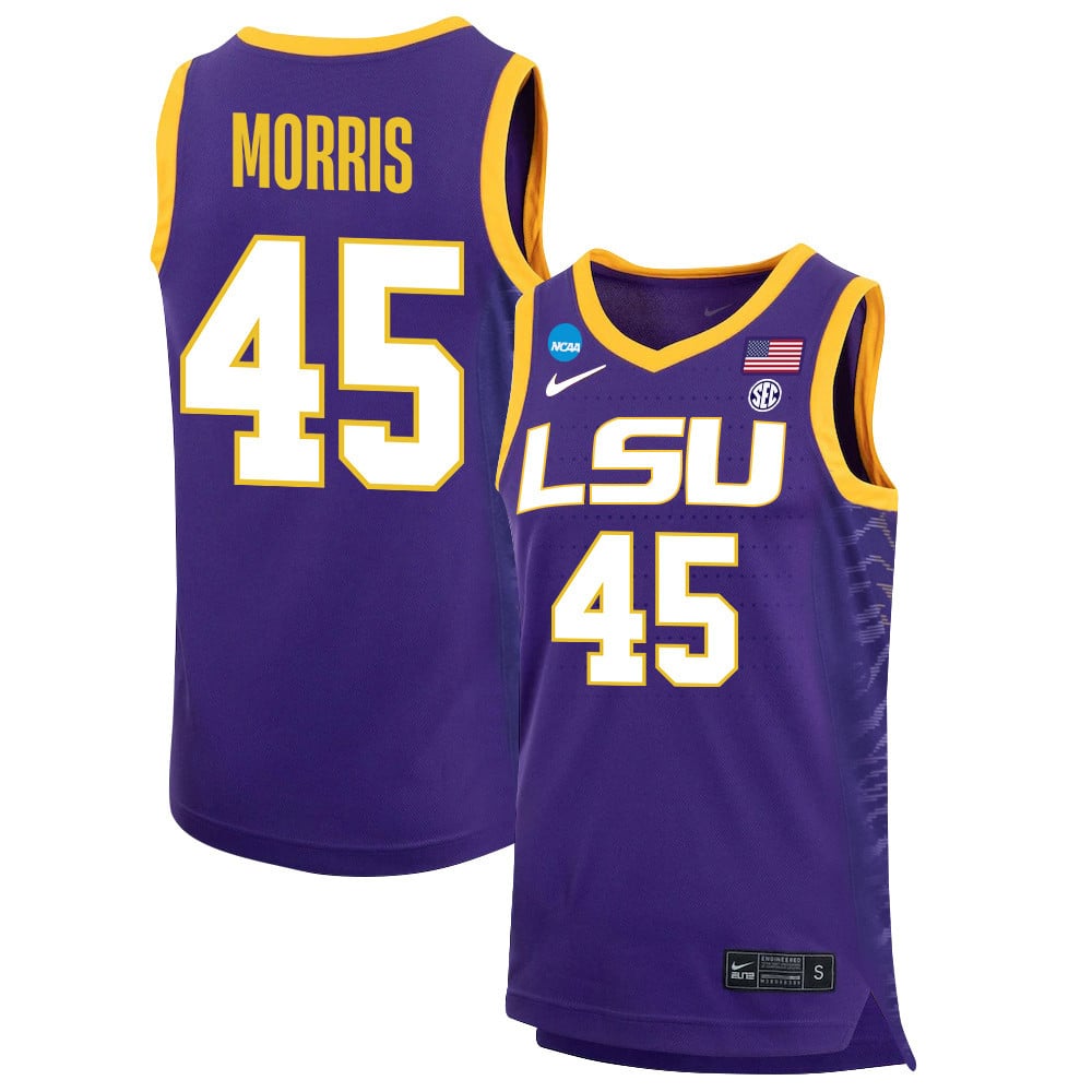 Alexis Morris 45 Lsu Tigers 2023 Basketball Jersey - Purple