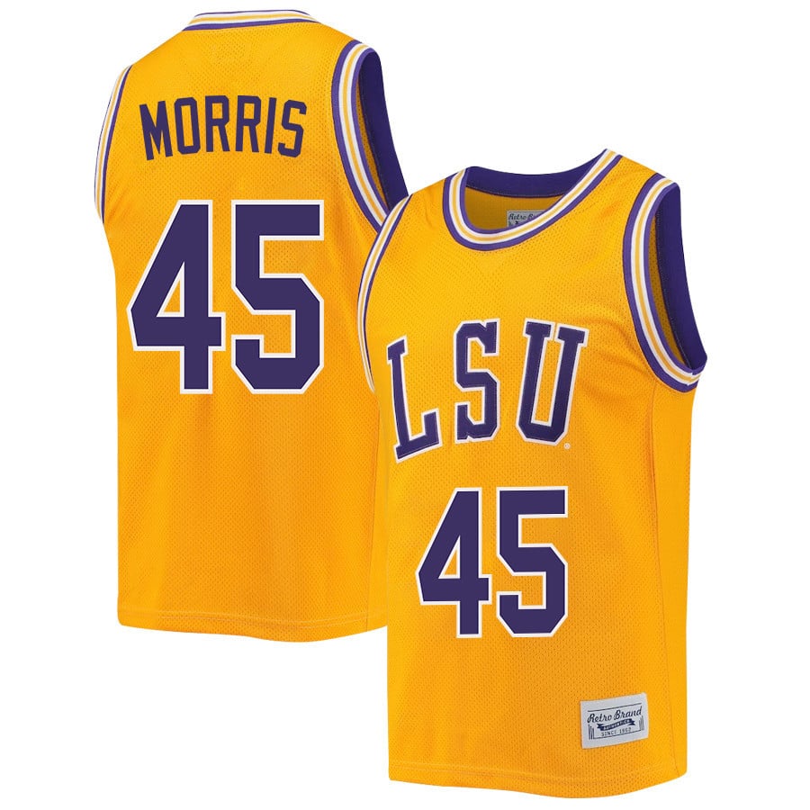 Alexis Morris 45 Lsu Tigers 2023 Basketball Jersey Retro- Gold