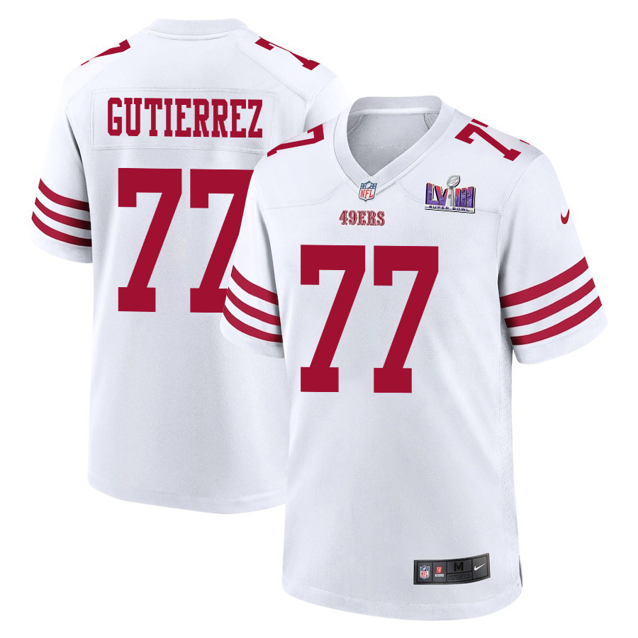 Alfredo Gutierrez 77 San Francisco 49ers Super Bowl Lviii Patch Game Men Jersey - White Js6573