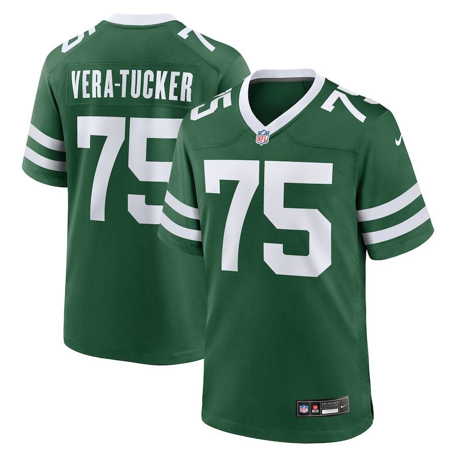 Alijah Vera-tucker 75 New York Jets Team Game Men Jersey - Legacy Green Js3426