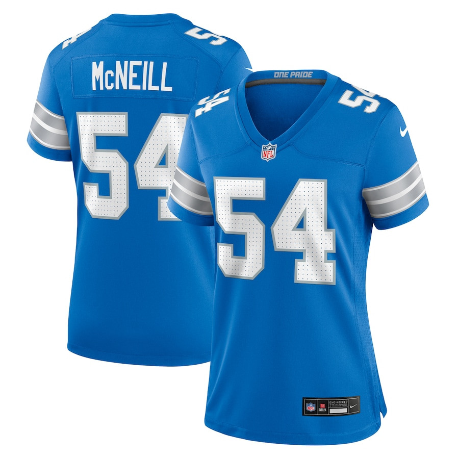 Alim Mcneill 54 Detroit Lions Women's Team Game Jersey - Blue Js9646