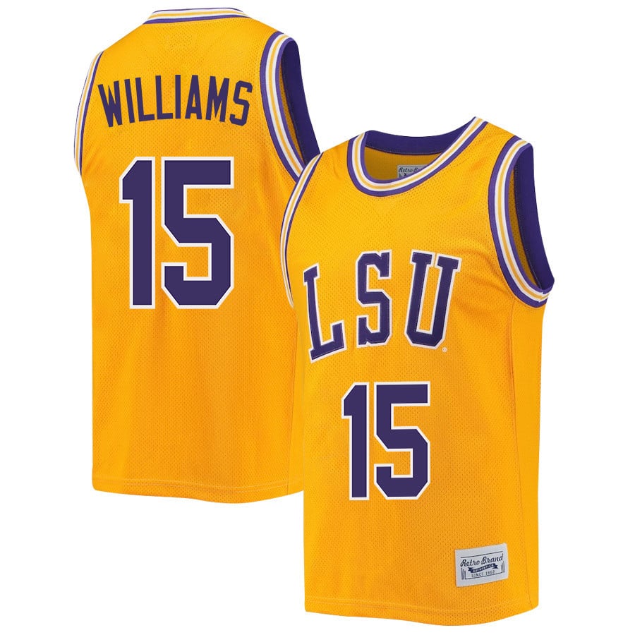Alisa Williams 15 Lsu Tigers 2023 Basketball Jersey Retro- Gold