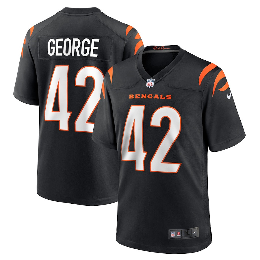 Allan George 42 Cincinnati Bengals Team Game Men Jersey - Black Js2214