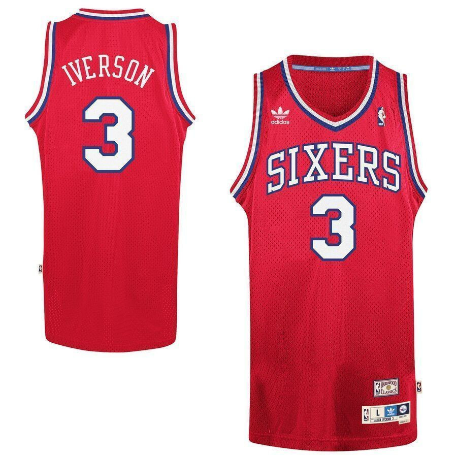 Allen Iverson Philadelphia 76ers Hardwood Classics Swingman Jersey - Red