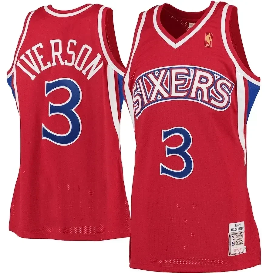 Allen Iverson Philadelphia 76ers Mitchell & Ness 1996-97 Hardwood Classics Rookie Jersey - Red