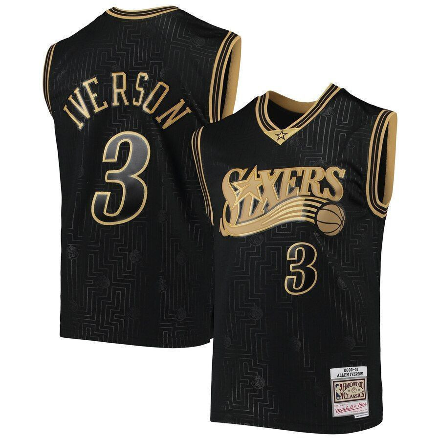 Allen Iverson Philadelphia 76ers Mitchell & Ness 2000-01 Hardwood Classics Chinese New Year Swingman Jersey - Black