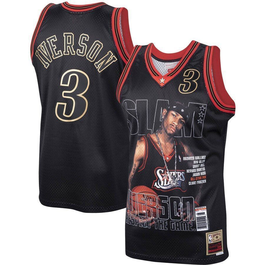 Allen Iverson Philadelphia 76ers Mitchell & Ness Slam Swingman Jersey - Black