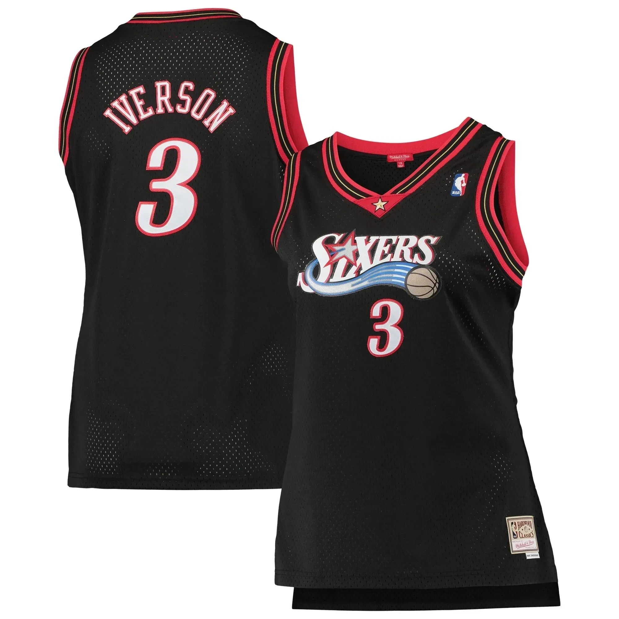 Allen Iverson Philadelphia 76ers Mitchell & Ness Women's Plus Size Swingman Jersey - Black